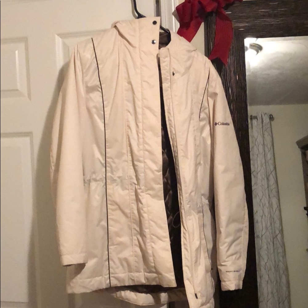 Columbia knee length down winter jacket